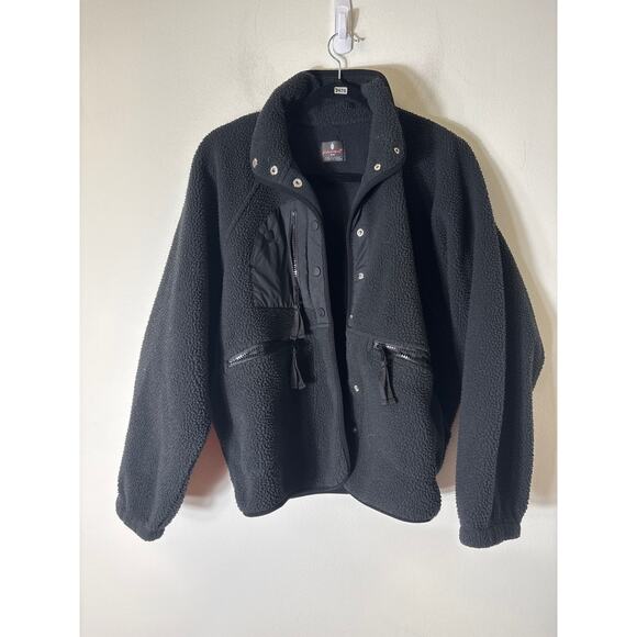 Free People Movement Tops - Free People Movement Black Long Sleeve Cropped Fleece Sz M